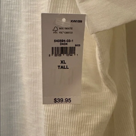 NWT GAP Essential Rib Puff Short Sleeve scoop-neck Knit Top XL Tall. White. - Picture 3 of 6